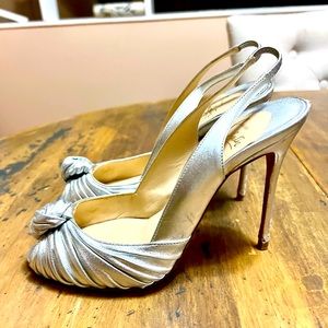 Christian Louboutin Silver Knot Heels 38